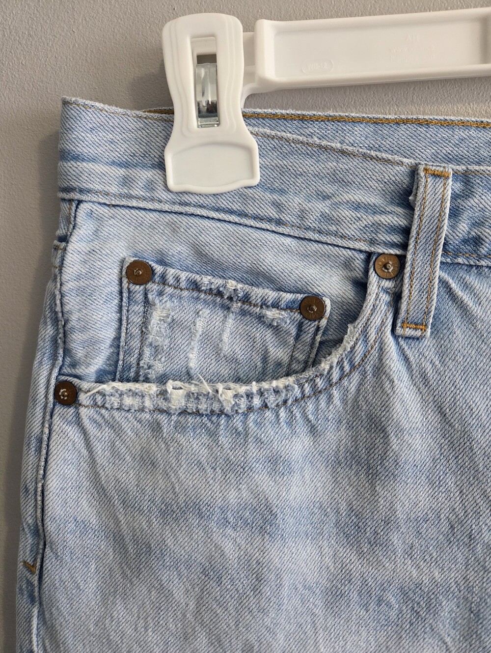 AGOLDE Riley Distressed High Rise Straight Crop Light Wash Denim Size 29 - Picture 6 of 15
